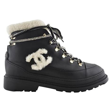 chanel shearling lace up boots|Chanel shoe laces for boots.